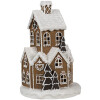 Clayre & Eef 6PR4307 Casa de Navidad LED Ø 21x33 cm Marrón Rosa 3xAAA