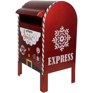 Clayre & Eef 6Y5625 Buzón Rojo 21x19x34 cm Decoración navideña de estilo rústico