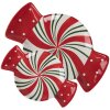 Clayre & Eef 6CE1848S Plato Cerámica Rojo Blanco 22x14x2 cm