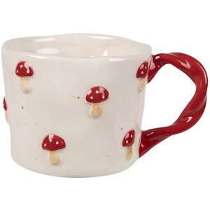 Clayre & Eef 6CEMU0151 Taza Toadstool Beige Rojo 200...