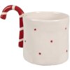 Clayre & Eef 6CEMU0153 Taza Cerámica Rojo Beige 325 ml Estilo country 14x9x10 cm