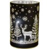 Clayre & Eef 6GL4668 Portacandelitas LED Oro Negro Ø 9x16 cm Funciona con pilas