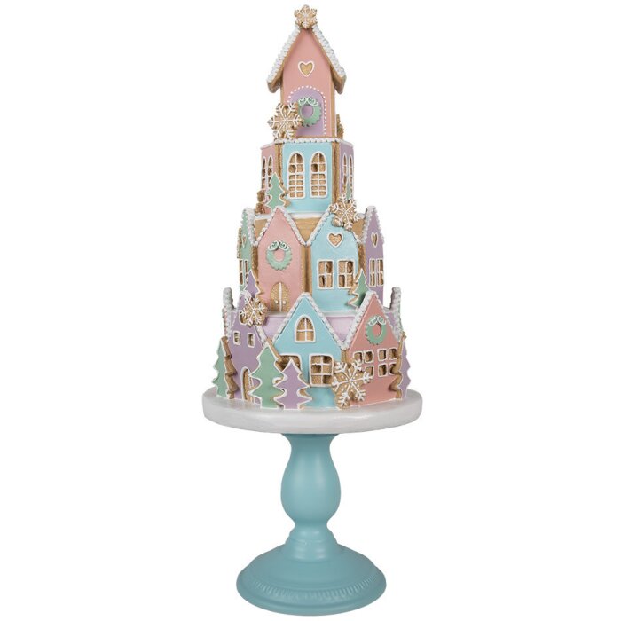 Clayre & Eef 5PR0136 Casa Decorativa Colores Pasteles Azul Rosa Ø 24x59 cm Poliresina