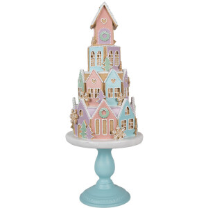 Clayre & Eef 5PR0136 Casa Decorativa Colores Pasteles Azul Rosa Ø 24x59 cm Poliresina
