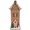 Clayre & Eef 6PR4250 Casa de Navidad Marrón Blanco 17x14x40 cm Poliresina