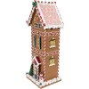 Clayre & Eef 6PR4250 Casa de Navidad Marrón Blanco 17x14x40 cm Poliresina