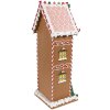 Clayre & Eef 6PR4250 Casa de Navidad Marrón Blanco 17x14x40 cm Poliresina