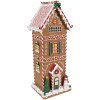 Clayre & Eef 6PR4250 Casa de Navidad Marrón Blanco 17x14x40 cm Poliresina