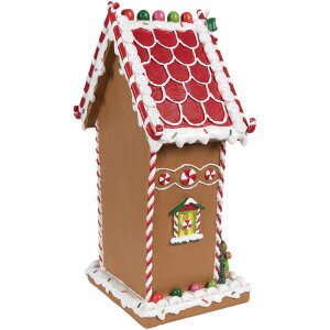 Clayre & Eef 6PR4251 Casa de Jengibre Decoración Marrón Blanco 18x14x31 cm