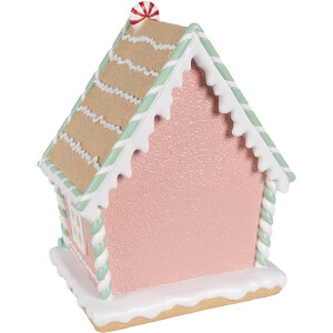 Clayre & Eef 6PR4263 Casa Decorativa Rosa 20x16x25 cm Poliresina Navidad
