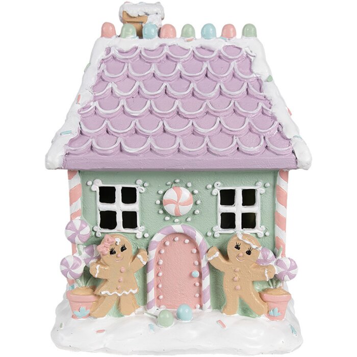 Clayre & Eef 6PR4267 Casa Decorativa Navidad Verde Rosa Morado 17x14x21 cm