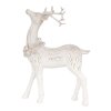Clayre & Eef 6PR4284 Decoración Ciervo Blanco 13x5x19 cm Poliresina