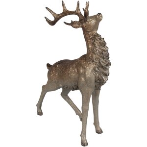 Clayre & Eef 6PR4294 Decoración Ciervo Marrón Dorado 33x16x42 cm