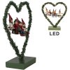 Clayre & Eef 65531 Decoración LED gnomo corazón 26x9x28 cm Decoración navideña casa de campo