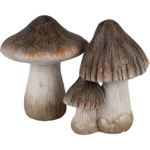 Clayre & Eef 6CE1766 Setas Decorativas Cerámica Marrón Blanco 10x8x13 cm