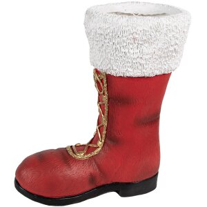 Clayre & Eef 6MG0048 Botas Decoración Navideña Rojo Blanco 32x19x36 cm