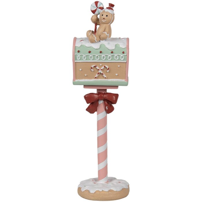 Clayre & Eef 6PR4265 Decoración navideña buzón Rosa 11x10x36 cm Poliresina