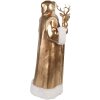 Clayre & Eef 6PR4279 Papá Noel Decoración color oro 25x18x50 cm Poliresina