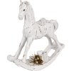 Clayre & Eef 6PR4285 Caballo Balancín Decorativo Blanco Antiguo 25x7x25 cm Poliresina