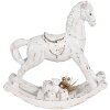 Clayre & Eef 6PR4285 Caballo Balancín Decorativo Blanco Antiguo 25x7x25 cm Poliresina