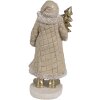 Clayre & Eef 6PR4302 Papá Noel Decoración Beige Oro 10x8x21 cm Poliresina