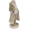 Clayre & Eef 6PR4302 Papá Noel Decoración Beige Oro 10x8x21 cm Poliresina