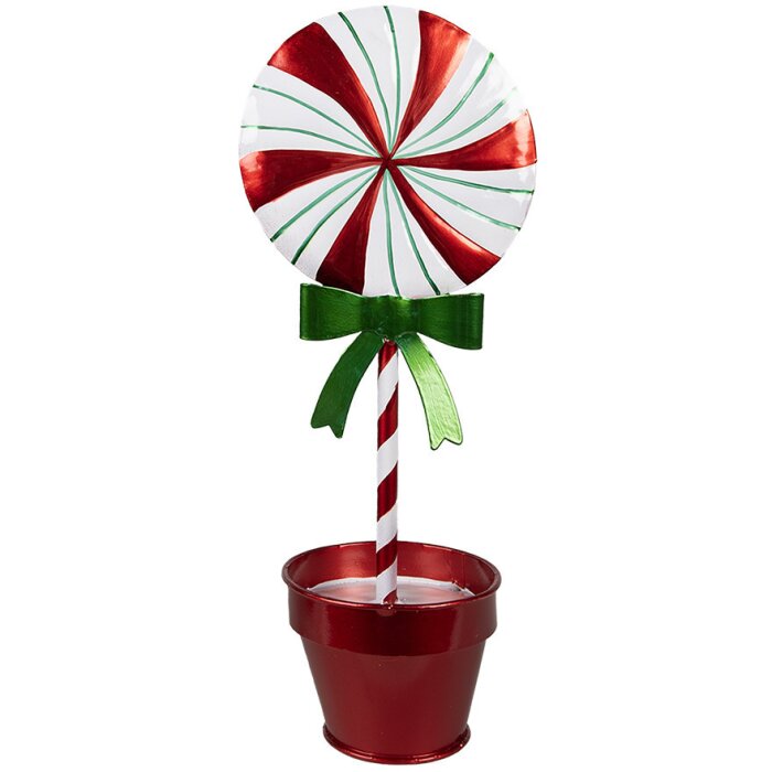 Clayre & Eef 6Y5627 Decoración Piruleta Metal Rojo 12x9x31 cm