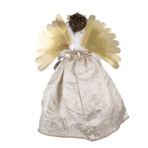 Clayre & Eef 50774 Ángel Decorativo Beige 60x40x86 cm Decoración Navideña
