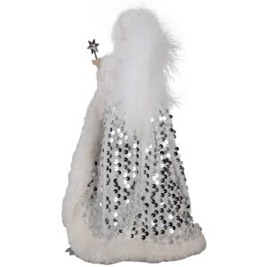 Clayre & Eef 65617 Decoración Ángel Blanco Plateado 20x15x28 cm