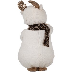 Clayre & Eef 65619 Decoración Oso Blanco Beige 22x16x40 cm Estilo campestre