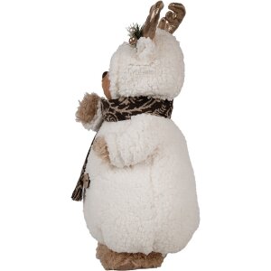 Clayre & Eef 65619 Decoración Oso Blanco Beige 22x16x40 cm Estilo campestre