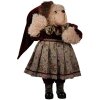 Clayre & Eef 65623 Decoración Oso Beige Rojo 28x21x51 cm Plástico Textil