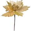 Clayre & Eef 65820 Decoración Navideña Flor Color Oro Ø 21x25 cm Plástico