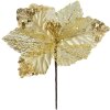 Clayre & Eef 65823 Decoración Navideña Flor Color Oro Ø 23x25 cm