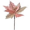 Clayre & Eef 65824 Decoración Navideña Flor Rosa Oro Ø 24x27 cm Plástico