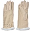 Juleeze JZGL0089BE Guantes Beige lazo de piel sintética 9x23x1 cm