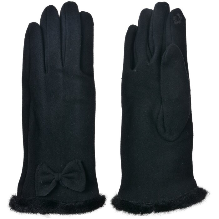 Juleeze JZGL0089Z Guantes negro 9x23x1cm con lazo de piel sintética