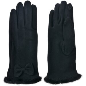 Juleeze JZGL0089Z Guantes negro 9x23x1cm con lazo de piel...