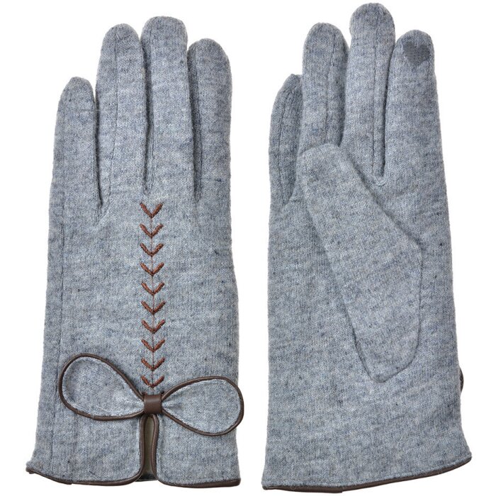 Juleeze JZGL0096G Guantes gris 9x23x1 cm detalle lazo elástico poliéster