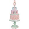 Clayre & Eef 6PR4261 Decoración Tarta Ø 17x42 cm Poliresina Rosa Estilo Campestre