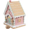 Clayre & Eef 6PR4264 Porta Medias de Navidad Casa de Pan de Jengibre Rosa 13x10x18 cm