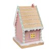 Clayre & Eef 6PR4264 Porta Medias de Navidad Casa de Pan de Jengibre Rosa 13x10x18 cm