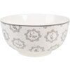 Clayre & Eef LGCBO Tazón Sopa Porcelana Ø 14x7 cm 500 ml Blanco Gris