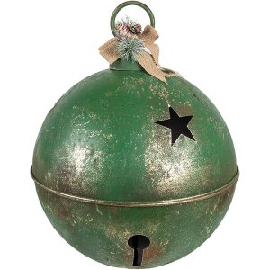 Clayre & Eef 6Y5671 Campana decorativa hierro verde...