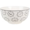 Clayre & Eef LGDBO Tazón Sopa Porcelana Blanco Gris Ø 14x7 cm 500 ml