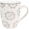 Clayre & Eef LGDMU Taza Porcelana Perros Blanco Gris 325 ml estilo country