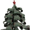 Clayre & Eef 65870 Decoración Árbol de Navidad Metal Verde Rojo Ø 21x24 cm