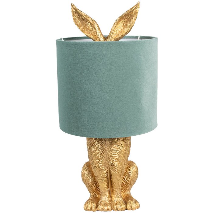 Clayre & Eef 6LMC0099GOVLGR Sobremesa Conejo Oro Verde Ø 20x43 cm E27 60W
