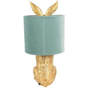 Clayre & Eef 6LMC0099GOVLGR Sobremesa Conejo Oro Verde Ø 20x43 cm E27 60W