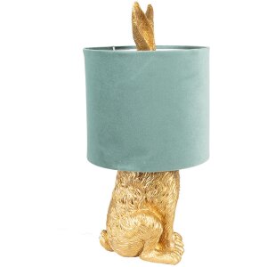 Clayre & Eef 6LMC0099GOVLGR Sobremesa Conejo Oro Verde Ø 20x43 cm E27 60W